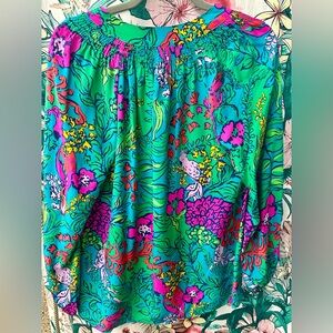 Gorgeous Lilly Pulitzer Elsa Silk Blouse Size M